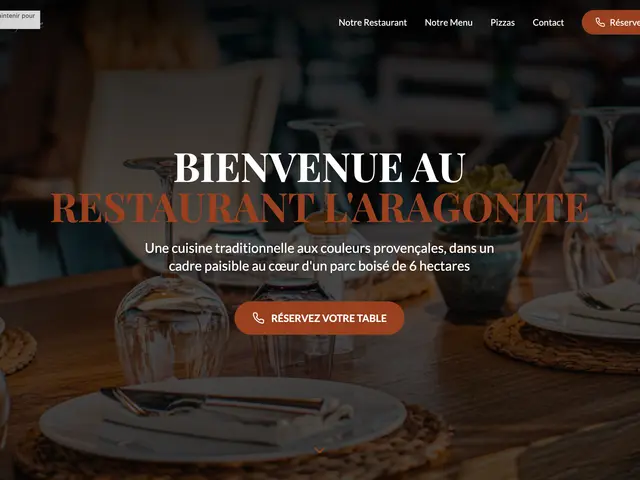 Site web du restaurant L'Aragonite